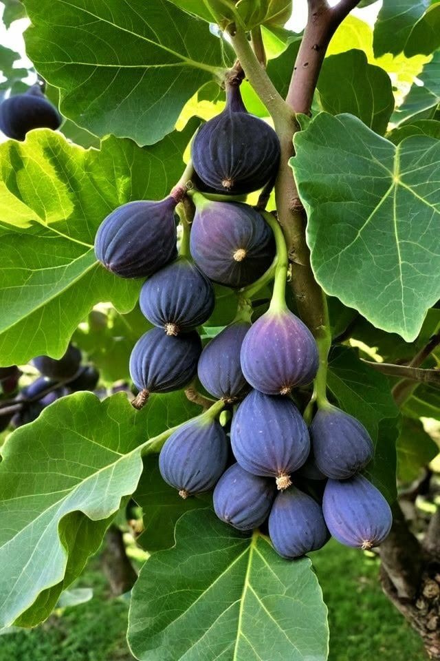 Grappe de figues violettes sur la branche